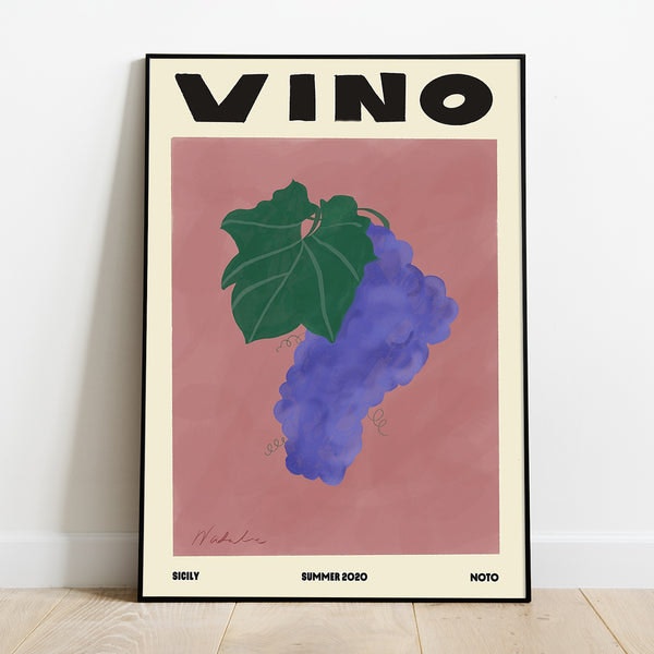 A2 Vino Print by Natalia Bagniewska