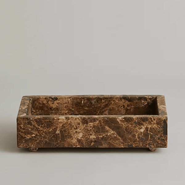 S Brown Marble Box Tray by Nordal