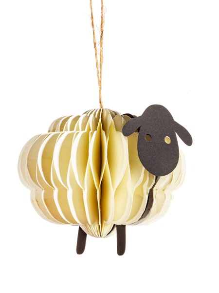 Sheep Honeycomb Paper Hanging Decoration by Sass & Belle
