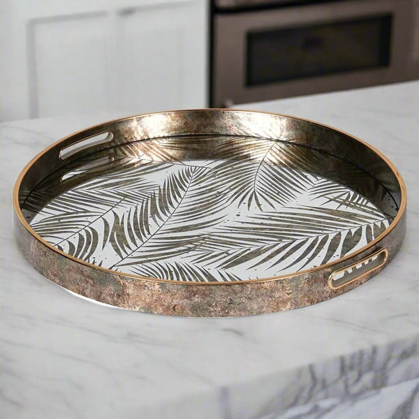 Distressed Palm Mirror Tray by Distinctly Living