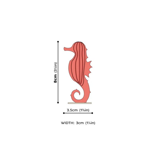 Post and Make - Coral Red Seahorse by Distinctly Living