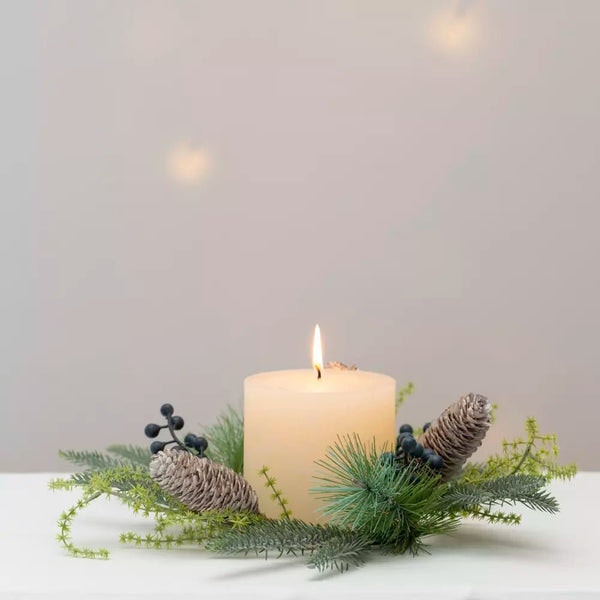 Fir And Blue Berry Candle Ring - Blue by Distinctly Living