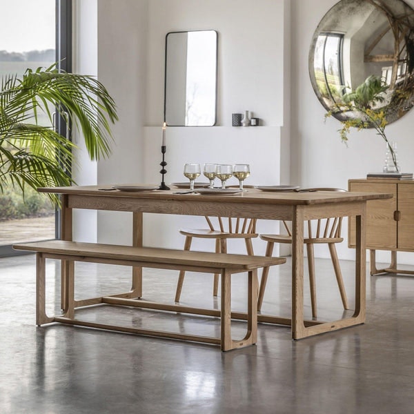 Folk Oak Extending Rectangular Dining Table - Natural Or Smoked by Distinctly Living