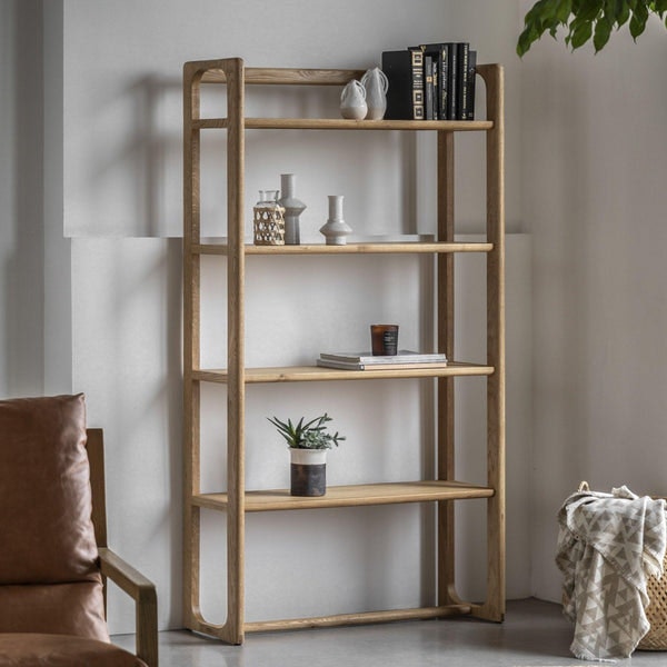 Folk Oak Tall Display Cabinet - Natural Or Smoked by Distinctly Living