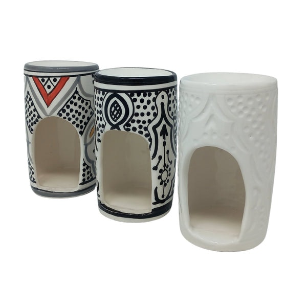 White Safa Ceramic Wax Essential Oil And Wax Burner by Artisan Stories