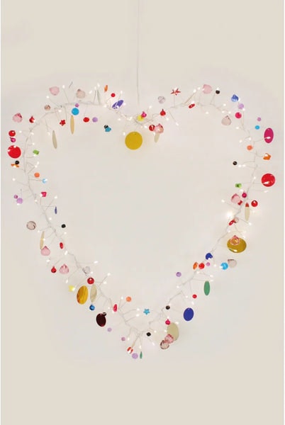 Folklore Heart Wreath - 55cm (battery) by Lightstyle London