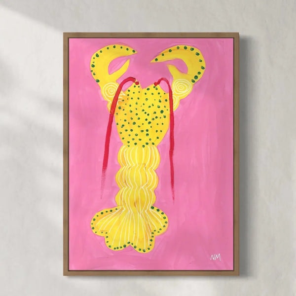 Yellow Lobster A3 Print by Nancy McKie