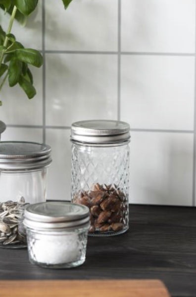 Glass Jar With Metal Lid by DickieBird Homestore