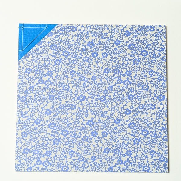 Kadotoji Shibori Floral Arabesque/Blue Large Square Handbound Notebook by Shogado