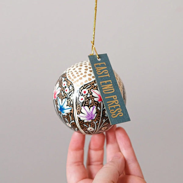 Gold & Black Papier Mache Bauble by East End Press