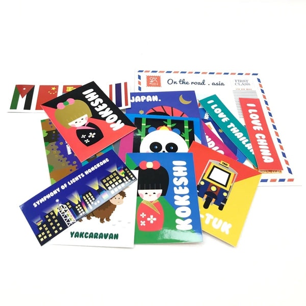 On The Road Asia Travel Stickers No. 2516 by Suatelier