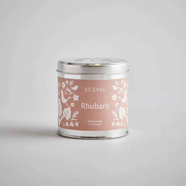 Rhubarb Summer Folk Scented Tin Candle by St Eval Candle Company