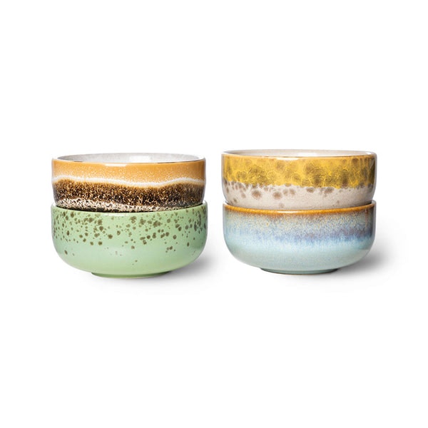 70s Ceramics XS Bowls - Castor (Set of 4) by HK Living