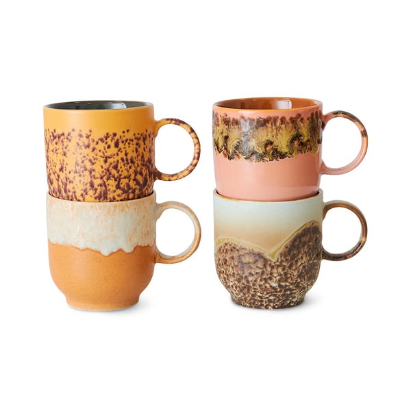 70s Ceramics: Cafe Mugs Set - Cape by HK Living