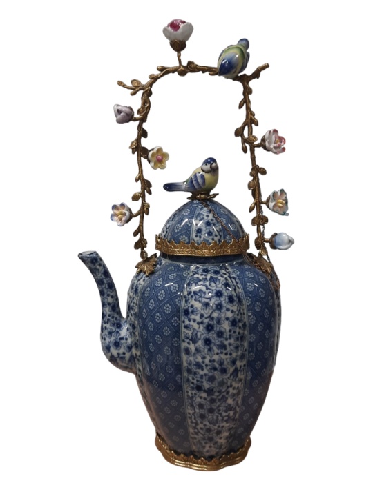 Kersten - Ornament Teapot Birds Blue - Blue/blue - Blue