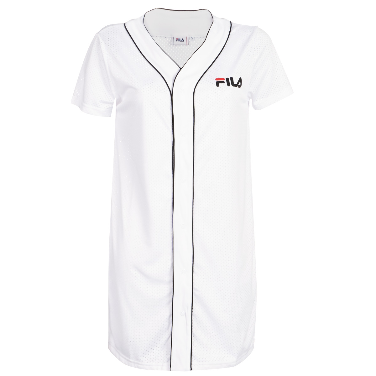 Robe de baseball blanche en polyester avec boutons Robin