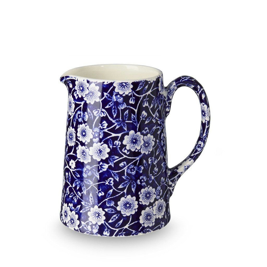 284ml Small Blue Calico Tankard Jug by Burleigh