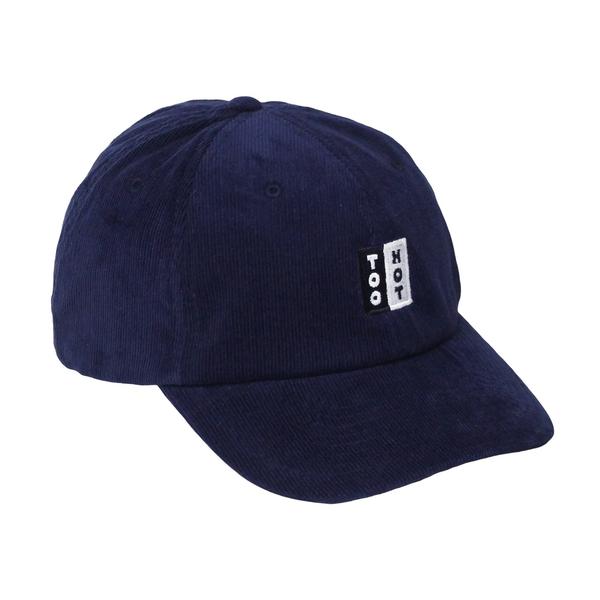 Too Hot - Navy Blue Needle Cord Embroidered Logo Cap