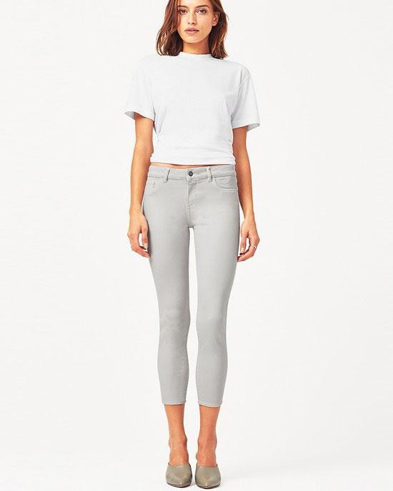 Dl1961 Florence Jeans Cropped Bone In Gray