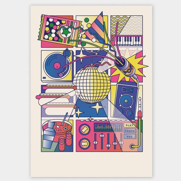 Party Popper Print by Form Studio