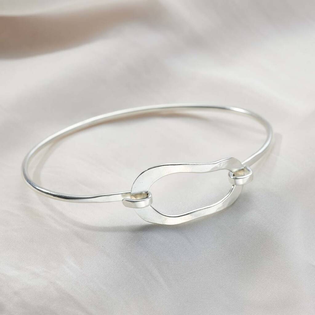 Posh Totty Designs - Sterling Silver Organic Hoop Open Bangle