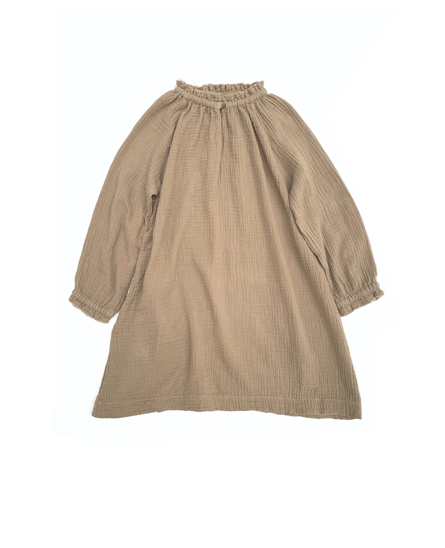 Long Live The Queen - Crinkle Dress In Sand - Beige - Organic Cotton | | 6 Years