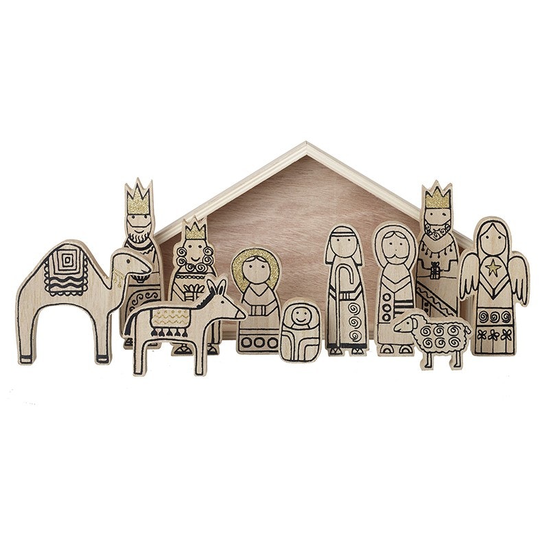 Wooden Nativity Set by Hyde And Seek