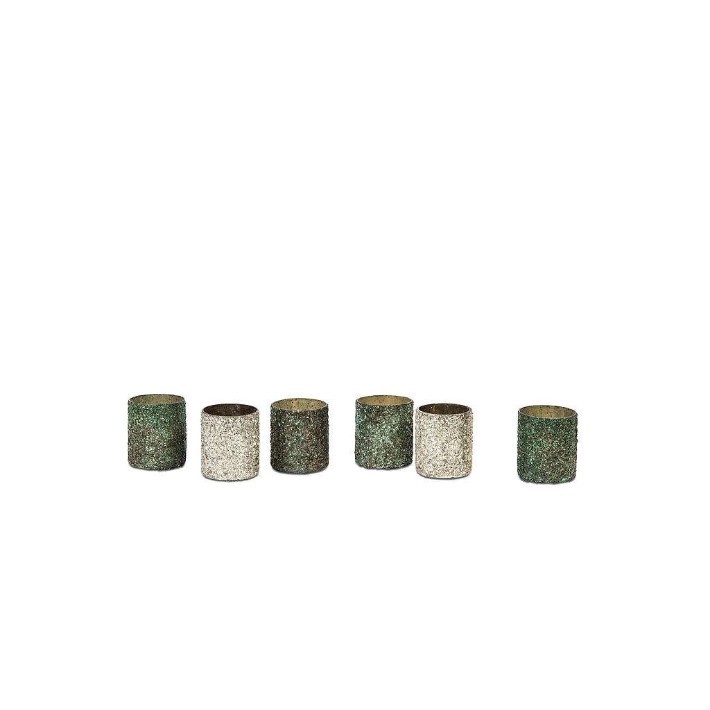 Dekocandle - Tlight Flake Mosaic - Glass - Shiny Turquoise - 7x8cm