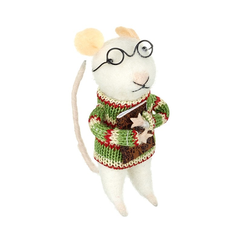 Wool Mouse in Jumper and Glasses Decoration by Heaven Sends