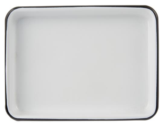 Ib Laursen - Small White And Black Enamel Tray