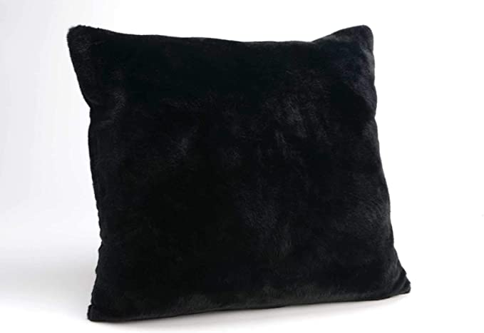 Les Pépites - Trendy Fur Cushion - Black/black - 42 x 42 Cm | Polyester | Black