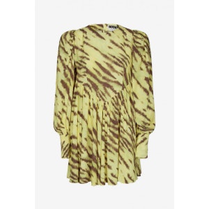 NEW Rotate Birger Christensen SIZE 2 Slip Satin sold Dress Tiger AOP Muted Lime