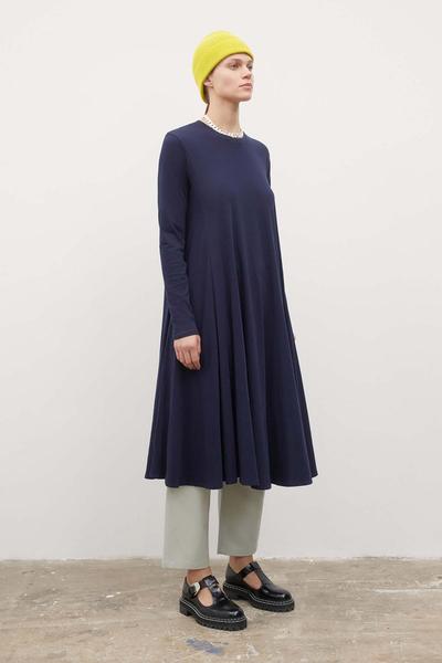 Kowtow - Navy Long Sleeve Dress - S