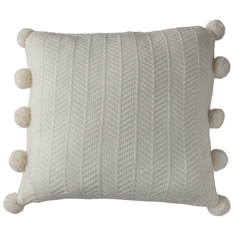 Pom pom cushion grey best sale