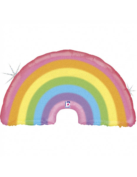Foil - Mylar Balloon Rainbow Pastel Glitter