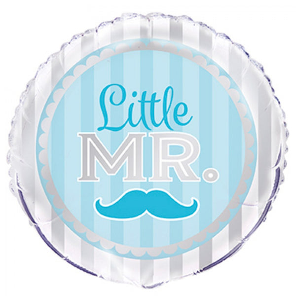 Qualatex - Boy Blue Mustache - 45cm
