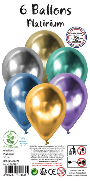 Gingerray - 6 Platinum Balloons