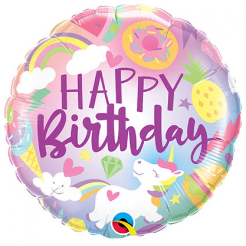 Qualatex - Balloon Happy Birthday Unicorn