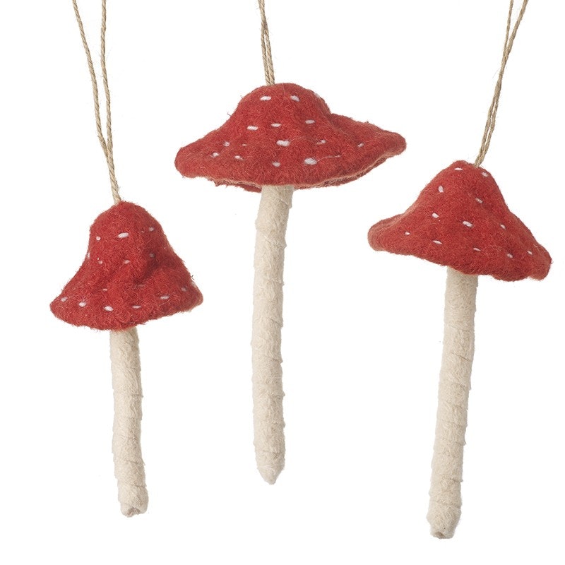 Felt Toadstool Hanging Decoration by Heaven Sends
