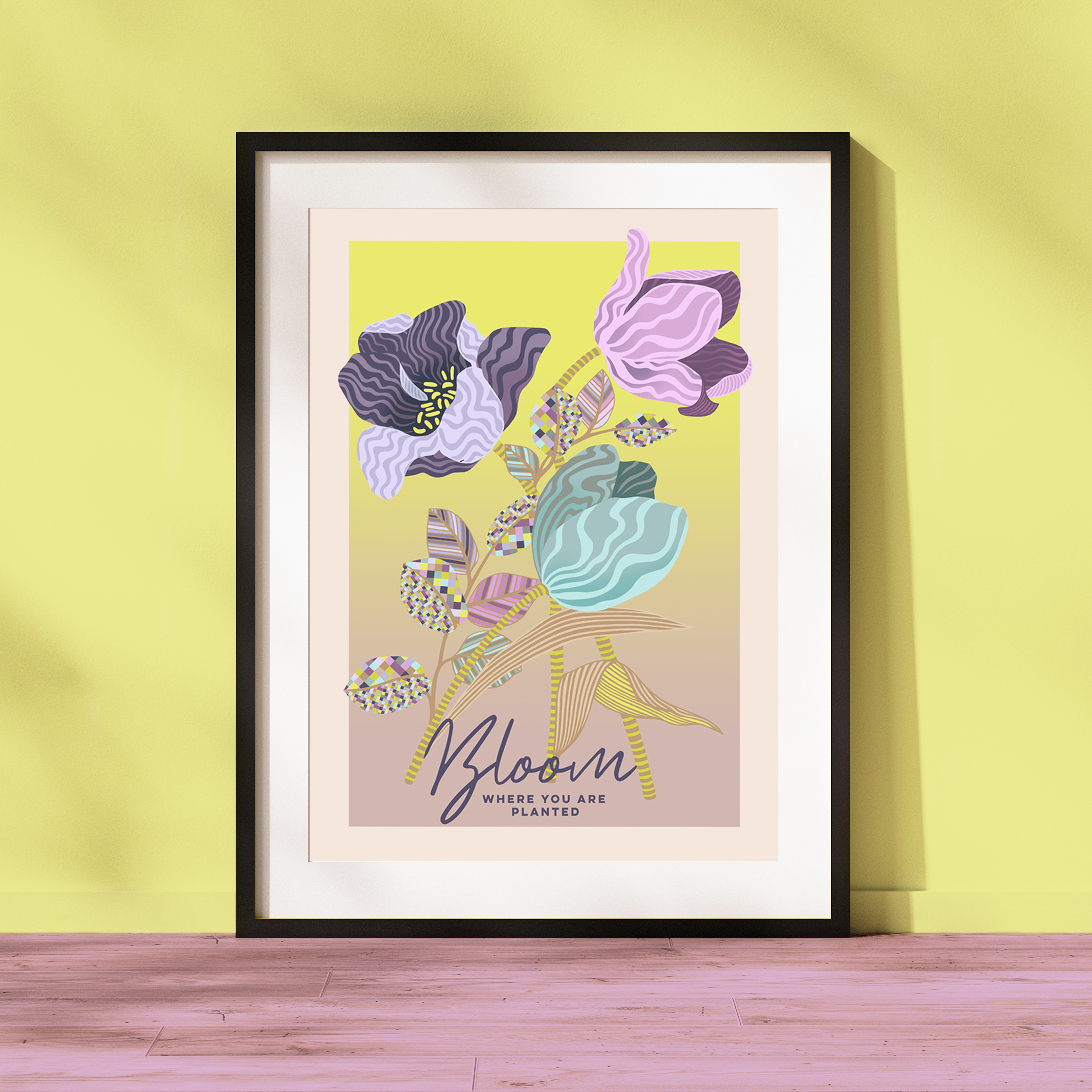 Textile Candy - Bloom Giclee A3 Art Print | Flower Wall Art | Floral Illustration | Botanical Art - A3