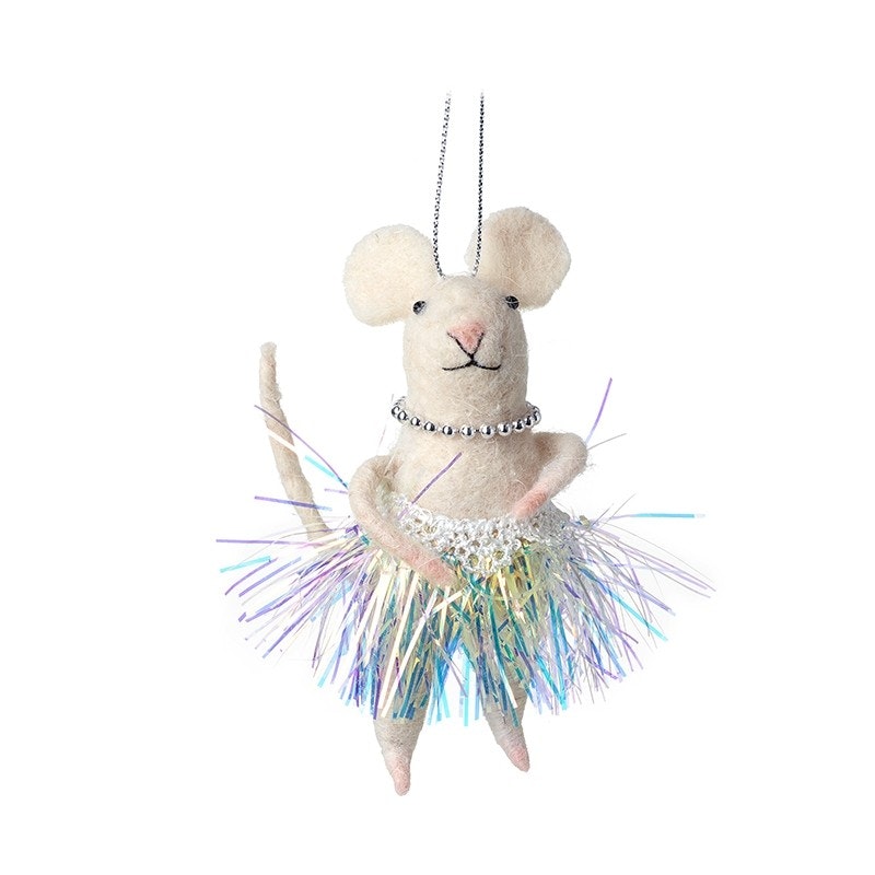 Felt Mouse in Shiny Skirt Decoration by Heaven Sends