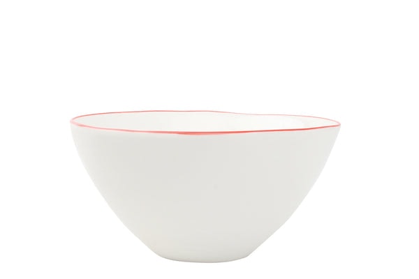 Abbesses Medium Bowl Red Rim (set Of 4) by Canvas Home