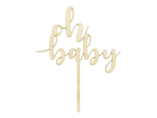 Partydeco - Wooden Topper Oh Baby
