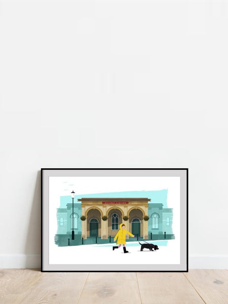 Mr Watson Saltburn Station Spaniel A3 by Mr Watson Design