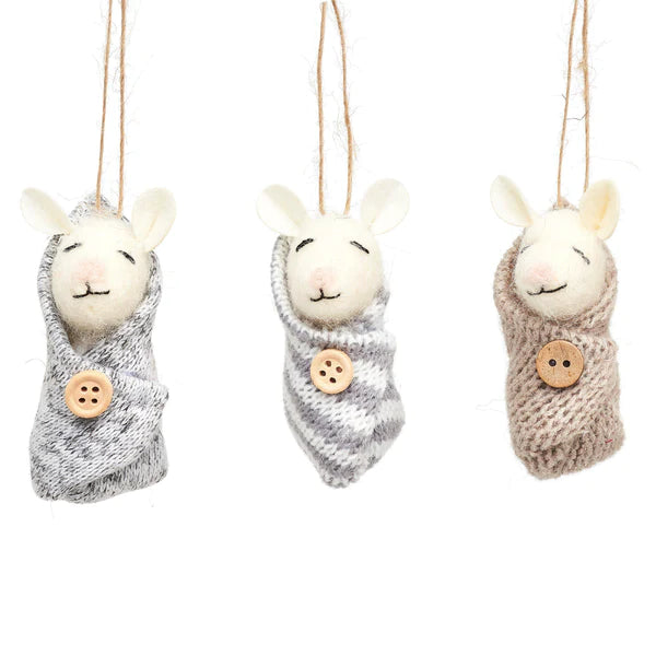 Sass & Belle - Baby Mice Felt Decoration Assorted