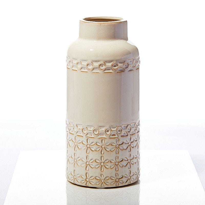 Tall White Petal Vase by Richard Lang & Son