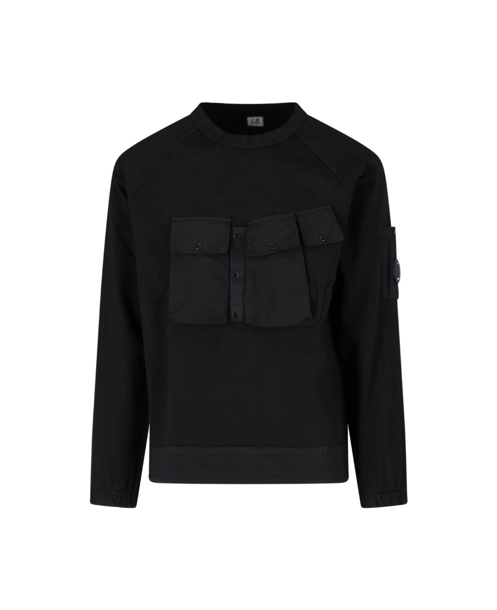 C.p. Company Heavy Jersey Mixed Sweatshirt Black | C.P. Company | Trouva