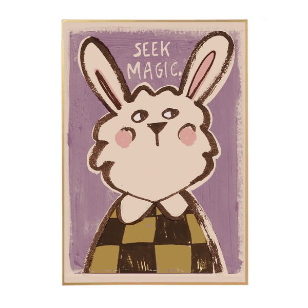 Rabbit 'Seek Magic' Wall Poster by Studio Loco