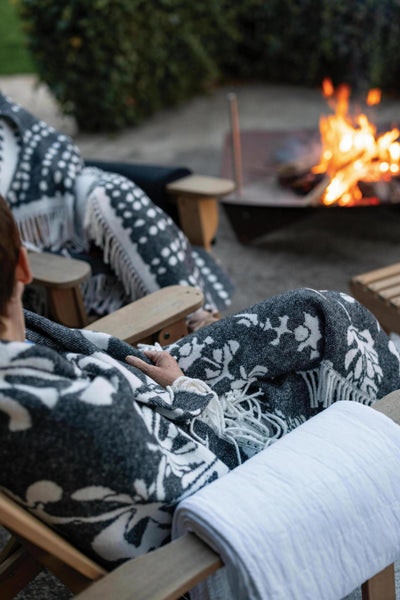 Gini Floral Woven Throw In Carbone by Viva Raise