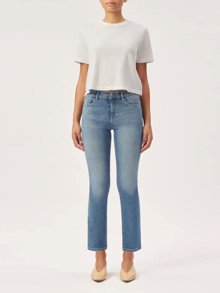 Dl1961 Airway Mara Straight Ankle Jeans In Blue